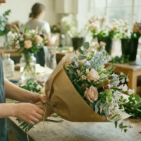 Ernte Harp – Blumenarrangement in Arbeit